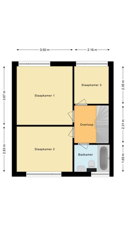 Floorplan - Johan de Wittstraat 58, 2411 TT Bodegraven